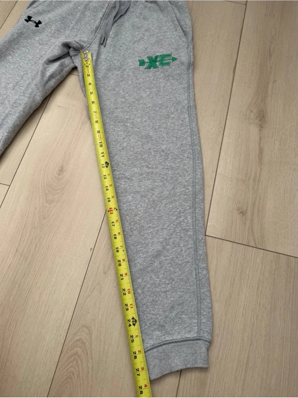 Under Armour Gray Men's Sweatpants with Green Logo